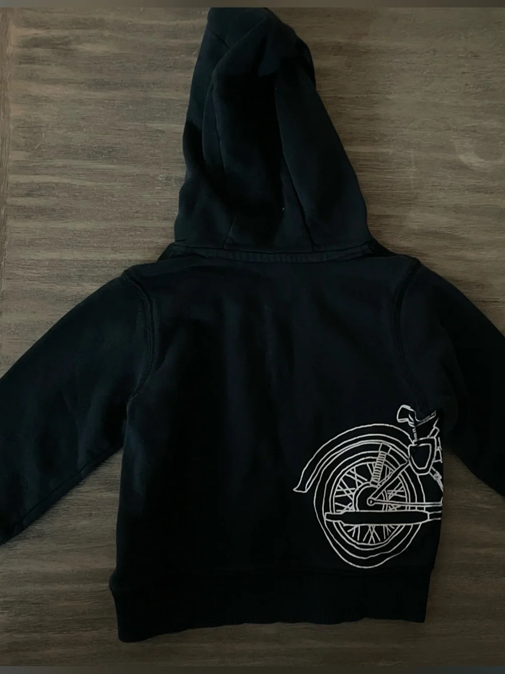 Carter's Black Hoodie with White Motorcycle Graphic